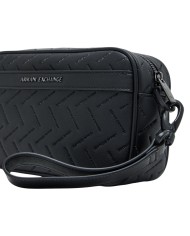 Pochette Uomo Armani Exchange Embossed Logo Leather Black
