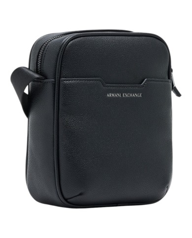 Borsello Uomo Armani Exchange Line Logo Leather Black