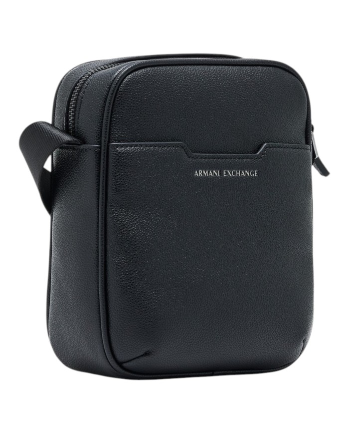Borsello Uomo Armani Exchange Line Logo Leather Black