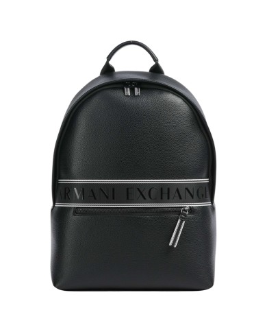 Zaino Uomo Armani Exchange Stripes Logo Leather Black
