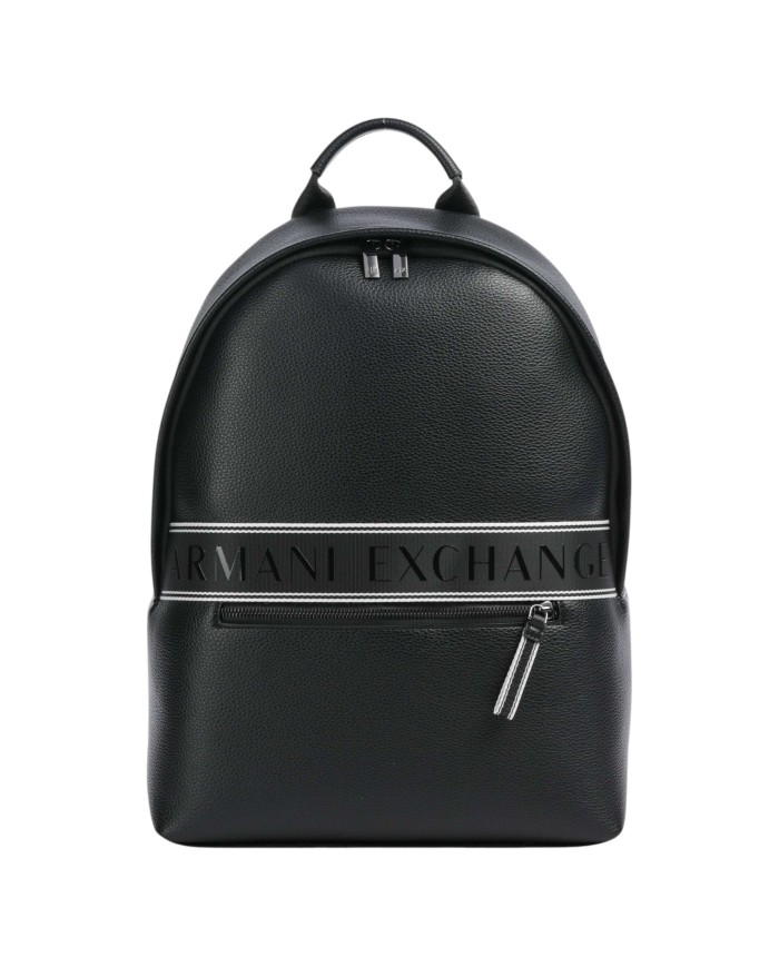 Zaino Uomo Armani Exchange Stripes Logo Leather Black