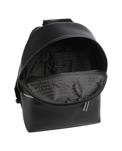 Zaino Uomo Armani Exchange Stripes Logo Leather Black
