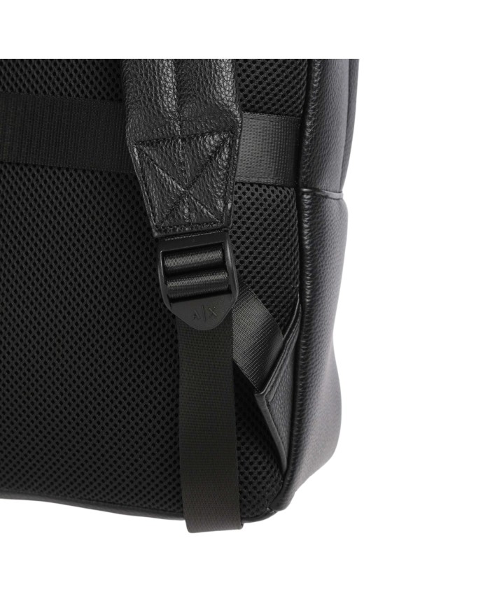 Zaino Uomo Armani Exchange Stripes Logo Leather Black