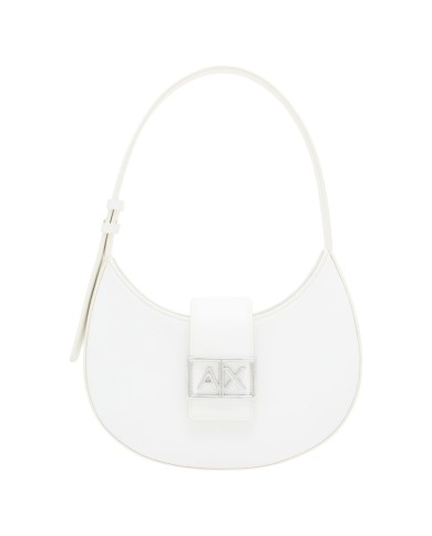 Borsa Donna Armani Exchange Hobo A X Metal Logo Leather White