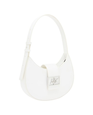 Borsa Donna Armani Exchange Hobo A X Metal Logo Leather White