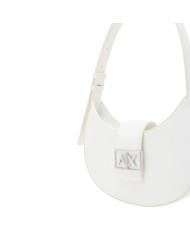 Borsa Donna Armani Exchange Hobo A X Metal Logo Leather White