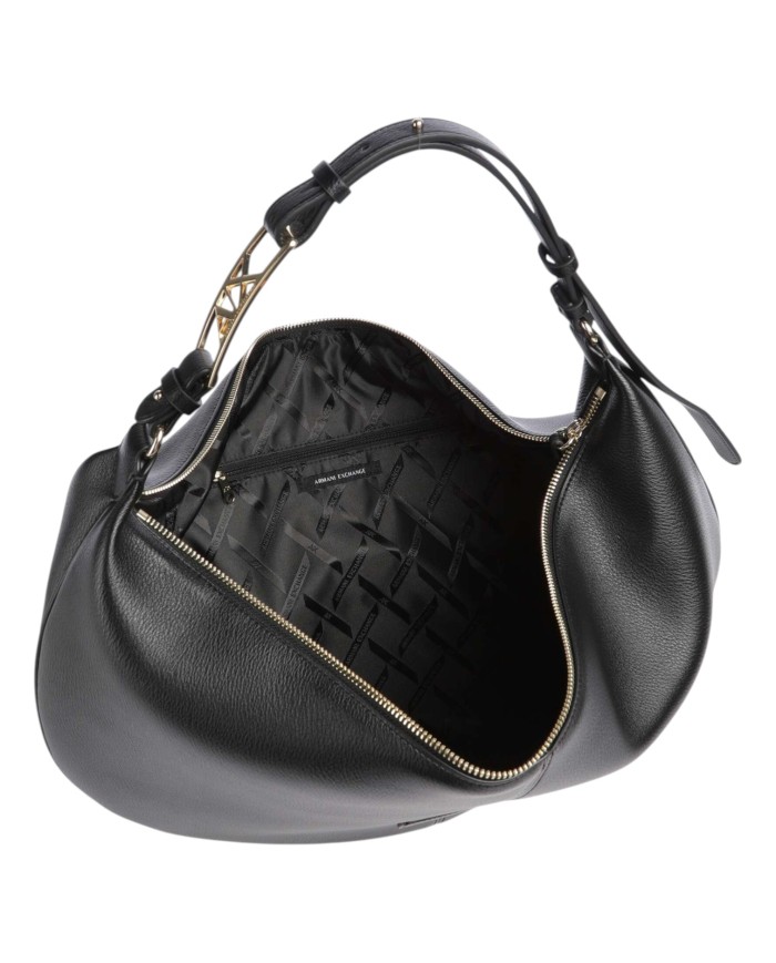 Shopper Donna Armani Exchange Spallina Regolabile Fibbia A X Logo Leather Black