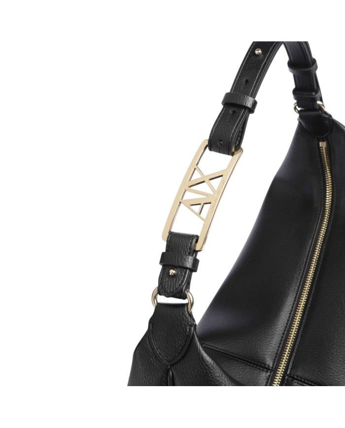Shopper Donna Armani Exchange Spallina Regolabile Fibbia A X Logo Leather Black