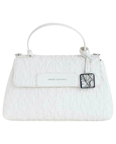Borsa A Mano Donna Armani Exchange Con Tracolla Logata Leather Off White