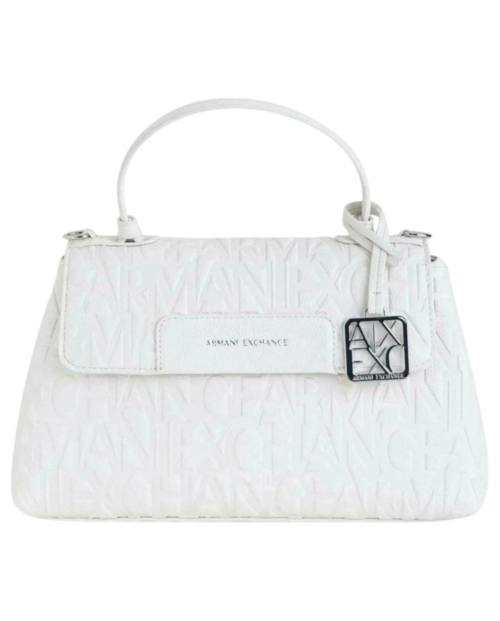 Borsa A Mano Donna Armani Exchange Con Tracolla Logata Leather Off White