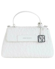 Borsa A Mano Donna Armani Exchange Con Tracolla Logata Leather Off White