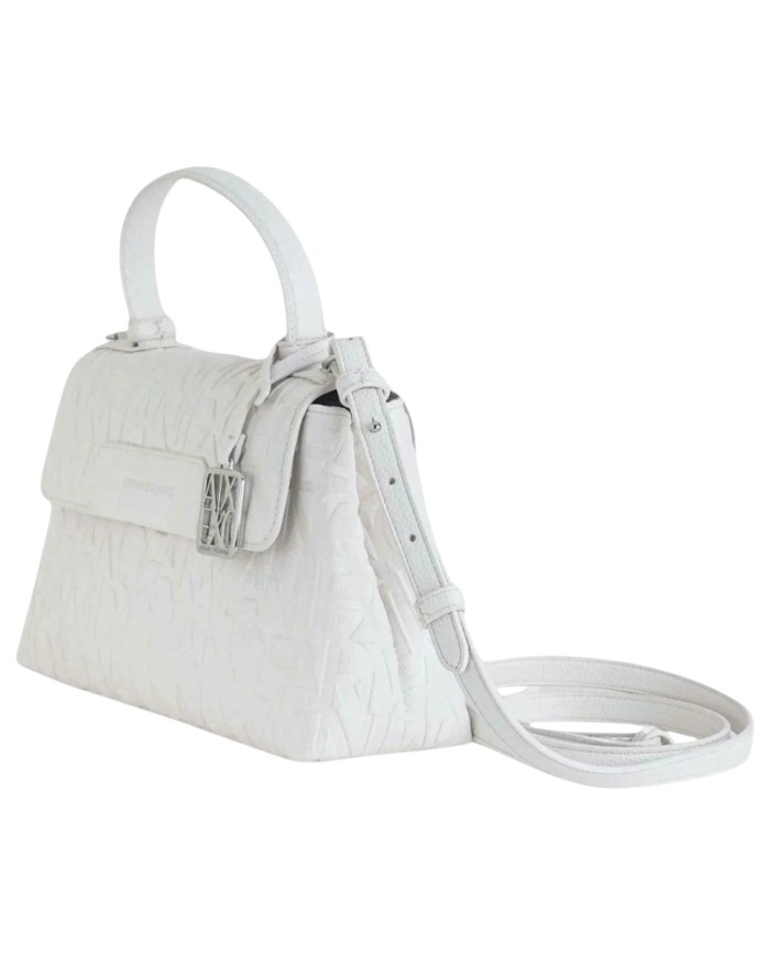 Borsa A Mano Donna Armani Exchange Con Tracolla Logata Leather Off White