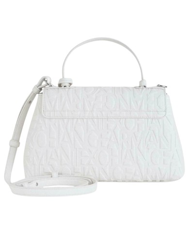 Borsa A Mano Donna Armani Exchange Con Tracolla Logata Leather Off White