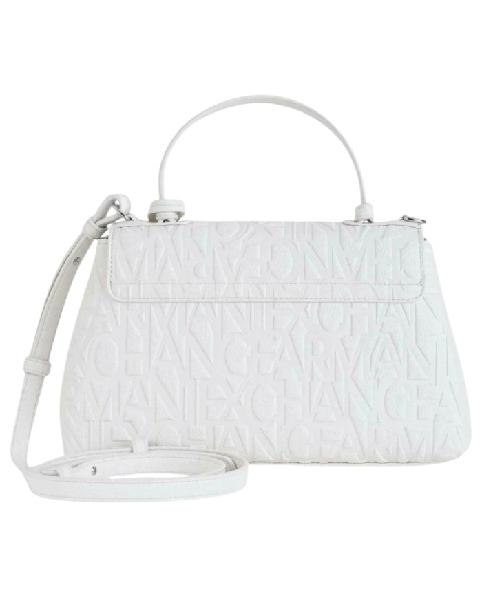Borsa A Mano Donna Armani Exchange Con Tracolla Logata Leather Off White