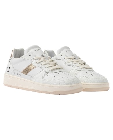 Sneakers Date Donna Court 2.0 Vintage Calf Leather White Platinum