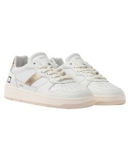 Sneakers Date Donna Court 2.0 Vintage Calf Leather White Platinum