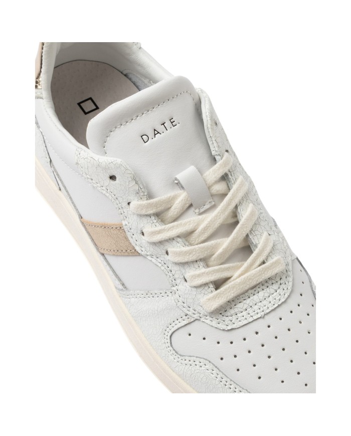 Sneakers Date Donna Court 2.0 Vintage Calf Leather White Platinum