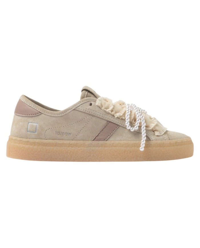 Sneakers D.a.t.e. Donna Tender Bow Suede Beige