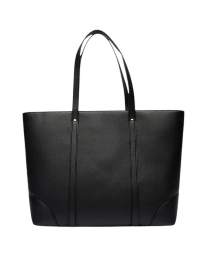 Shopper Donna Armani Exchange Fibbia Logo Leather Black