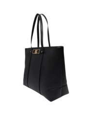 Shopper Donna Armani Exchange Fibbia Logo Leather Black