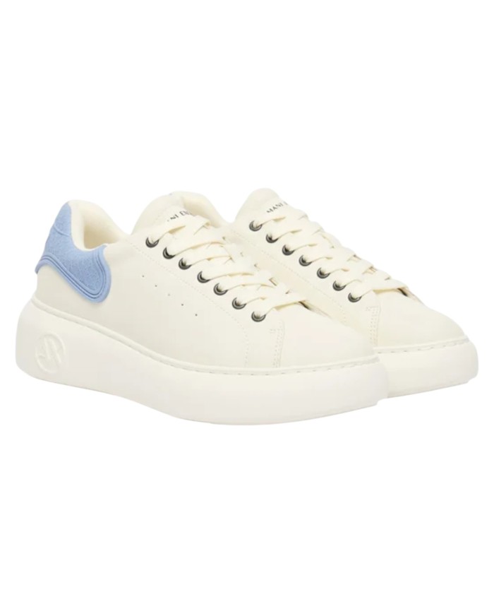 Sneakers Armani Exchange Donna Chunky Leather Off White Sky Blue