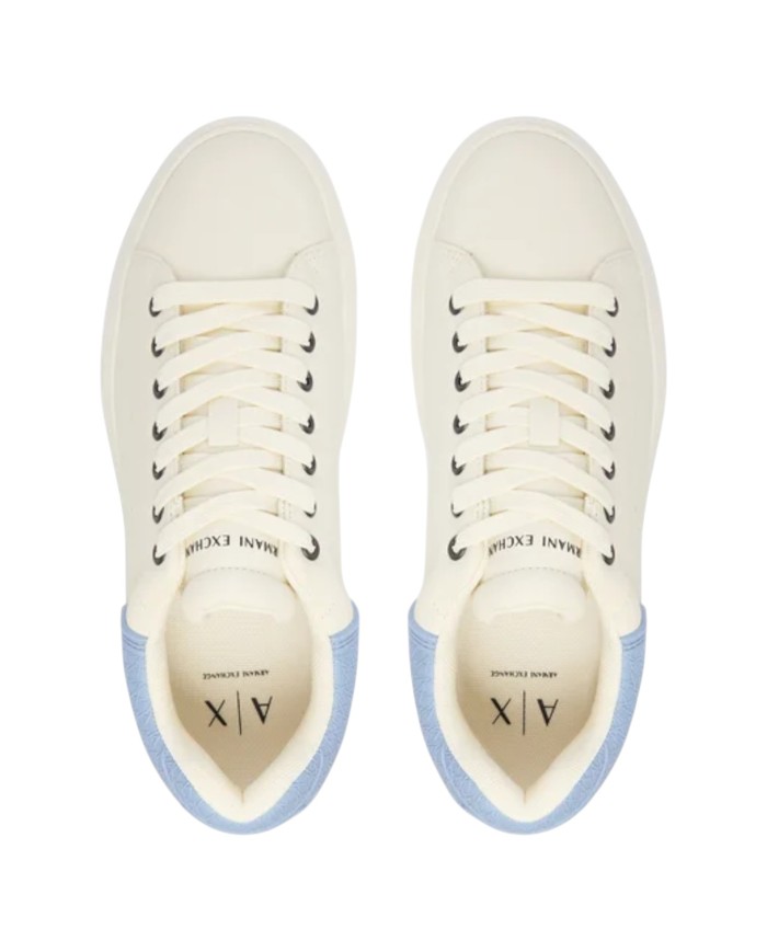 Sneakers Armani Exchange Donna Chunky Leather Off White Sky Blue