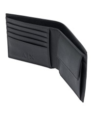 Portafoglio Armani Exchange Uomo Logo Impresso Portamonete Leather Black