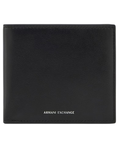 Portafoglio Armani Exchange Uomo Line Logo Portamonete Leather Black