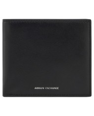 Portafoglio Armani Exchange Uomo Line Logo Portamonete Leather Black
