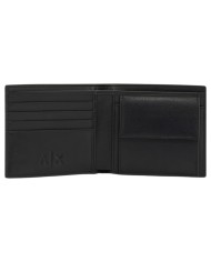 Portafoglio Armani Exchange Uomo Line Logo Portamonete Leather Black