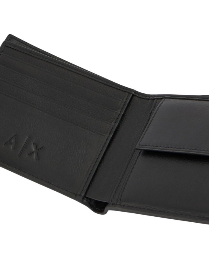 Portafoglio Armani Exchange Uomo Line Logo Portamonete Leather Black