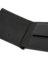 Portafoglio Armani Exchange Uomo Line Logo Portamonete Leather Black