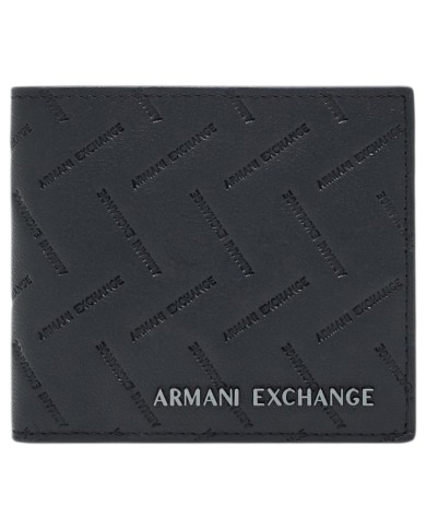 Portafoglio Armani Exchange Uomo Embossed Logo Portacarte Leather Black