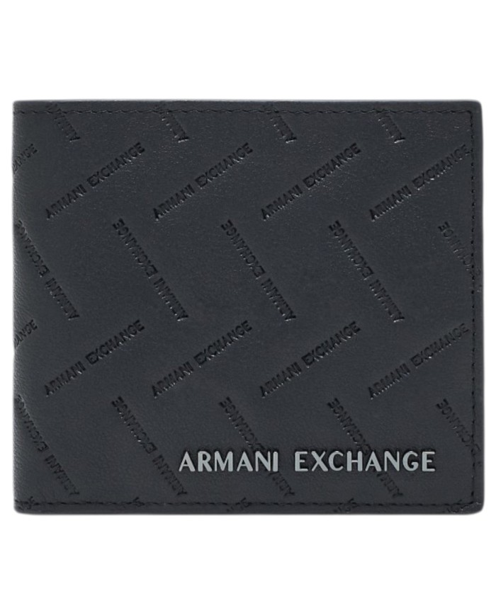 Portafoglio Armani Exchange Uomo Embossed Logo Portacarte Leather Black