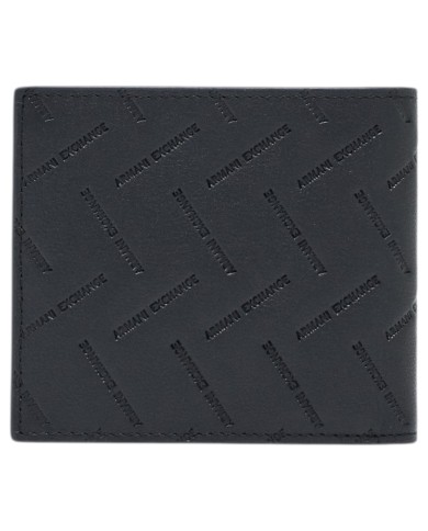 Portafoglio Armani Exchange Uomo Embossed Logo Portacarte Leather Black