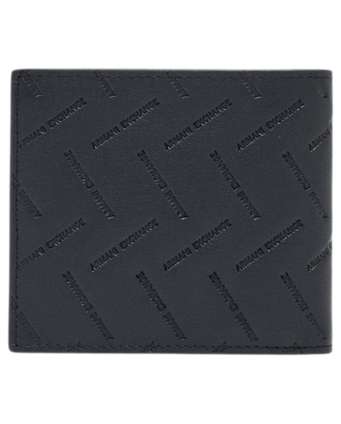 Portafoglio Armani Exchange Uomo Embossed Logo Portacarte Leather Black