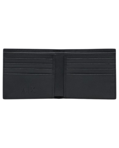 Portafoglio Armani Exchange Uomo Embossed Logo Portacarte Leather Black