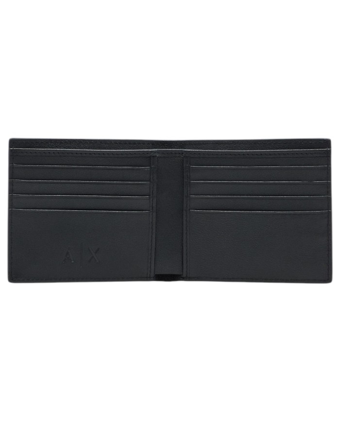 Portafoglio Armani Exchange Uomo Embossed Logo Portacarte Leather Black