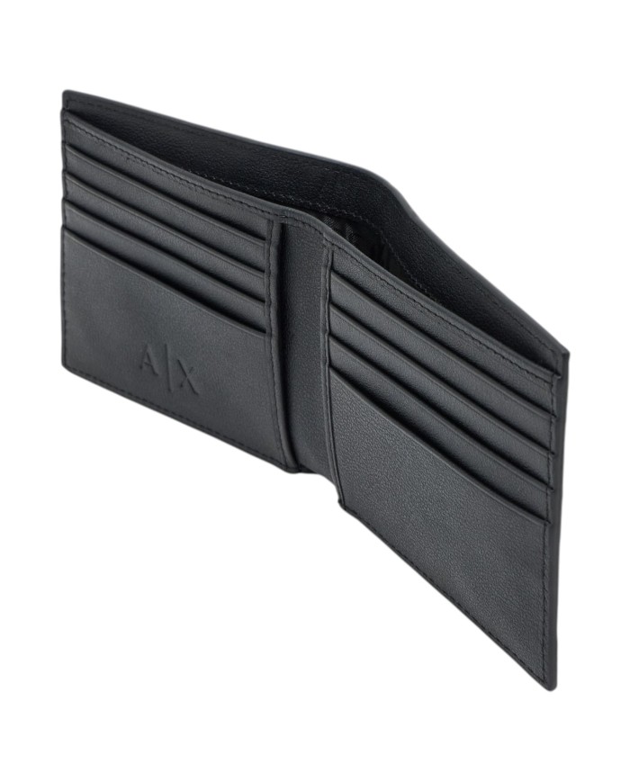 Portafoglio Armani Exchange Uomo Embossed Logo Portacarte Leather Black