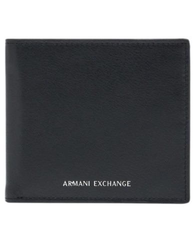 Portafoglio Armani Exchange Uomo Line Logo Portacarte Leather Black