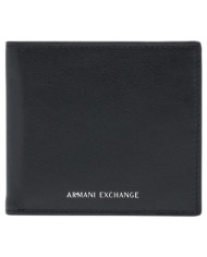 Portafoglio Armani Exchange Uomo Line Logo Portacarte Leather Black
