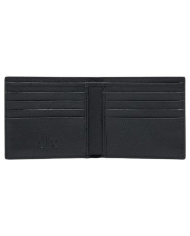 Portafoglio Armani Exchange Uomo Line Logo Portacarte Leather Black