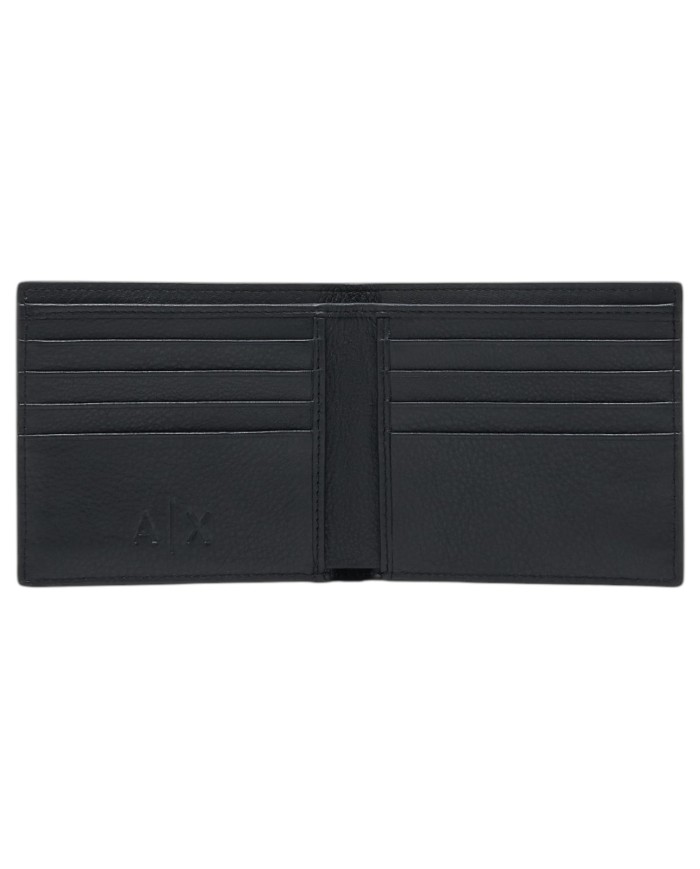 Portafoglio Armani Exchange Uomo Line Logo Portacarte Leather Black