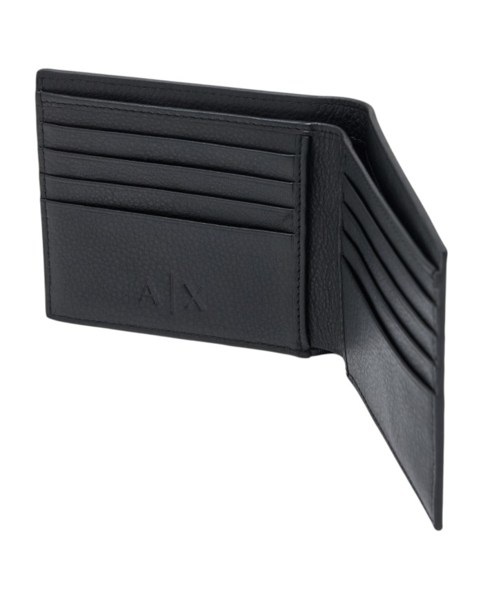 Portafoglio Armani Exchange Uomo Line Logo Portacarte Leather Black