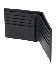 Portafoglio Armani Exchange Uomo Line Logo Portacarte Leather Black