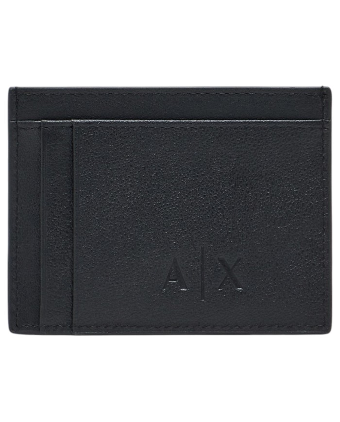 Portacarte Armani Exchange Uomo Embossed Logo Leather Black