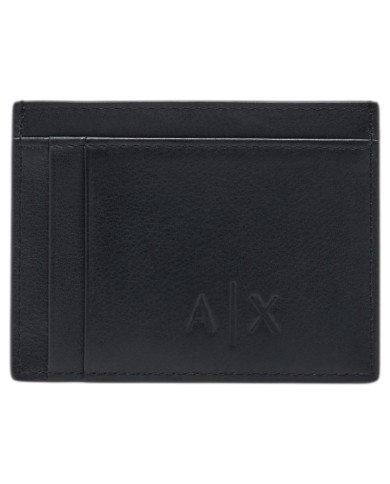 Portacarte Armani Exchange Uomo Line Logo Leather Black
