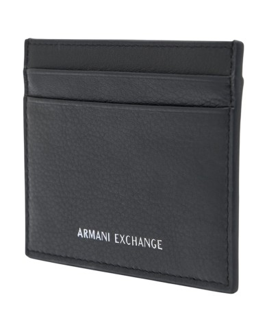 Portacarte Armani Exchange Uomo Line Logo Leather Black