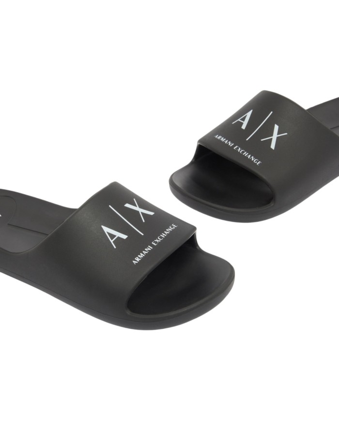 Ciabatte Armani Exchange Uomo A X Logo Slides Black