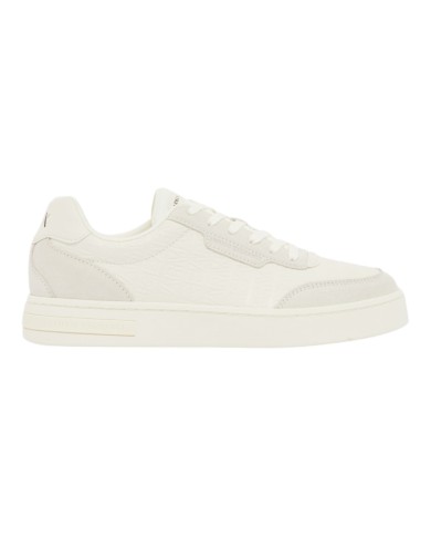 Sneakers Uomo Armani Exchange Line Logo Impressed Suede Leather White